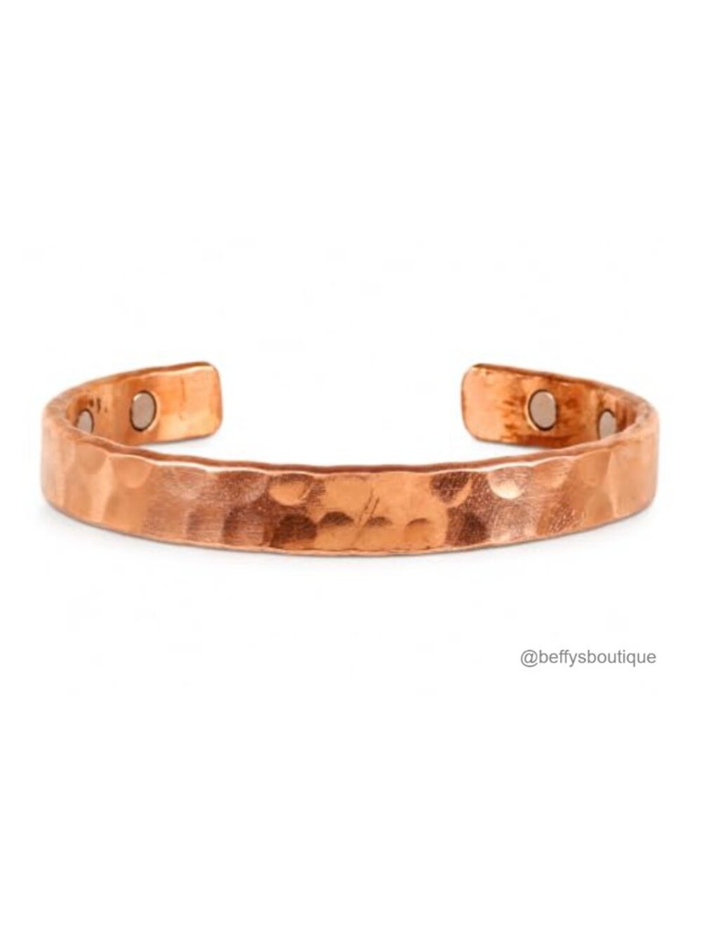 Pure Copper Magnetic Cuff Bracelet Hammered Adjustable